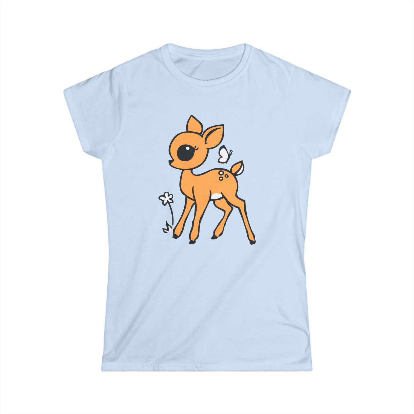 Fawn Baby Deer Ladies Soft T-shirt Women's Softstyle Tee