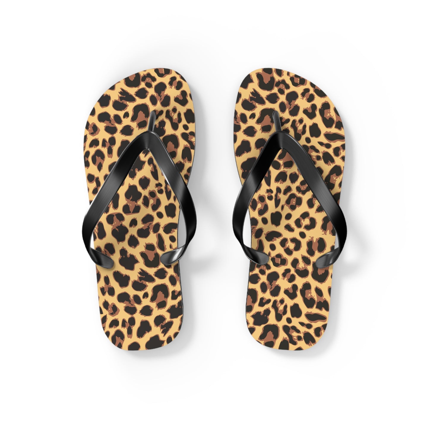 Leopard Print Flip Flops | Animal Cheetah Print Beach Sandals, Women's Summer Pool Footwear