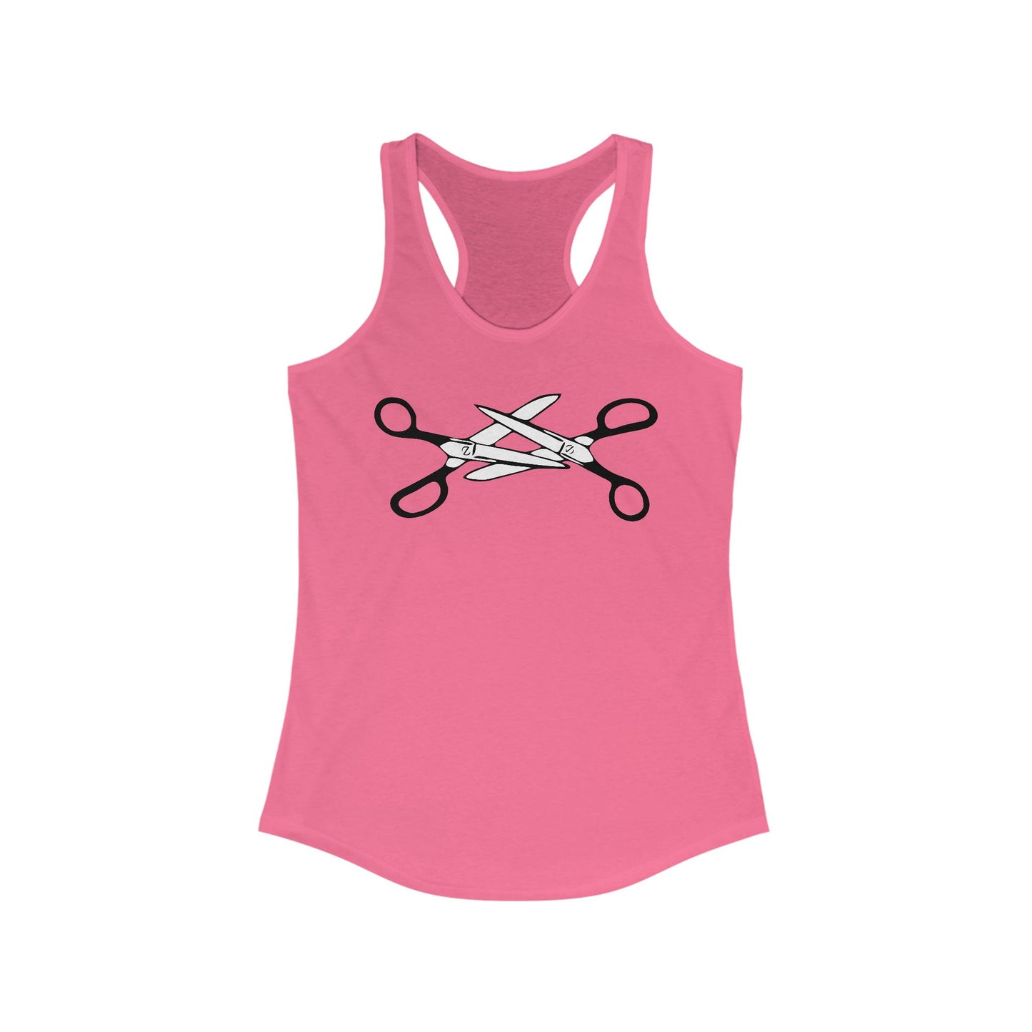 Scissor Women's Racerback Tank Top - LGBTQIA+ Lesbian Pride Scissors Tops, Funny Queer Gay Pride Parade Apparel Cotton Shirt