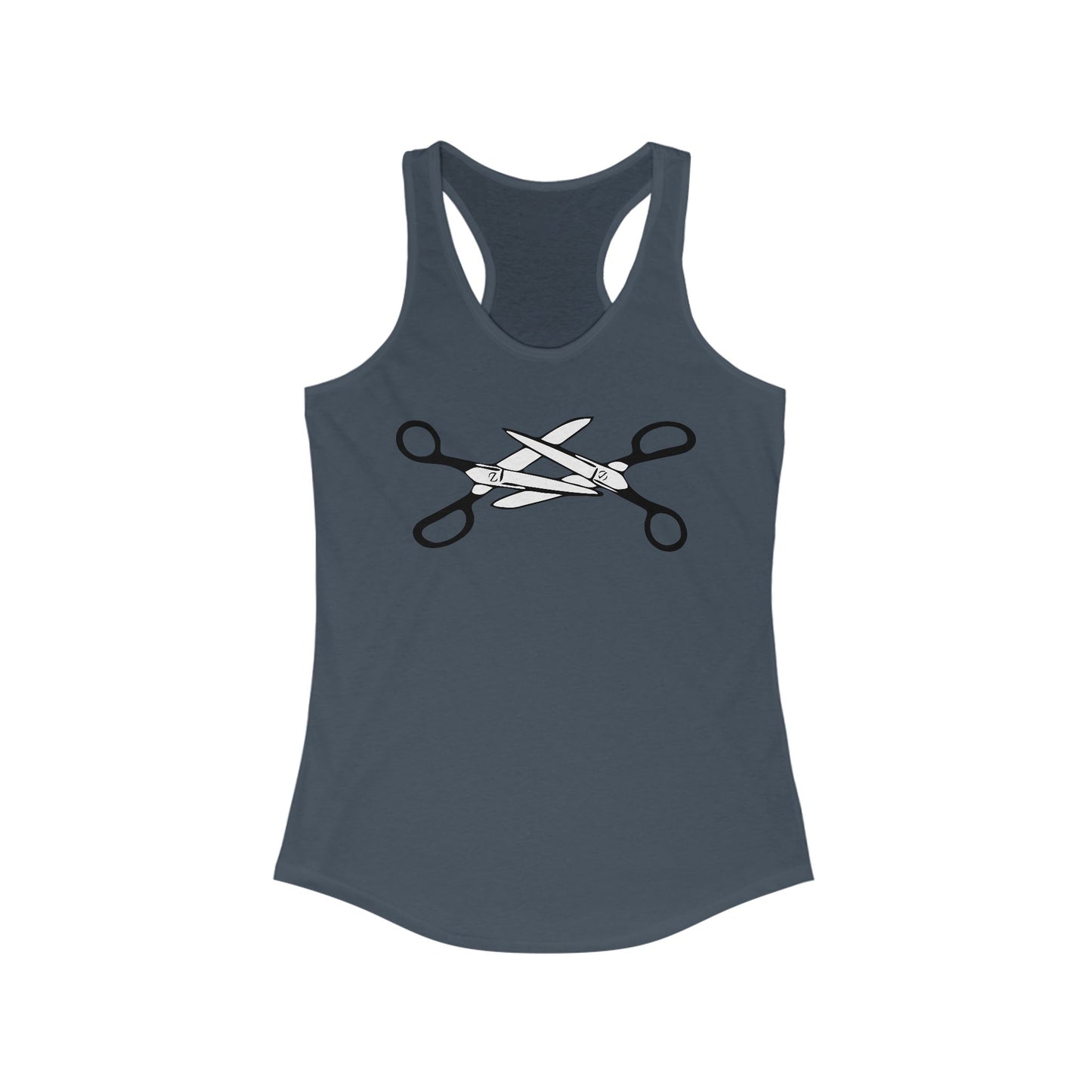 Scissor Women's Racerback Tank Top - LGBTQIA+ Lesbian Pride Scissors Tops, Funny Queer Gay Pride Parade Apparel Cotton Shirt