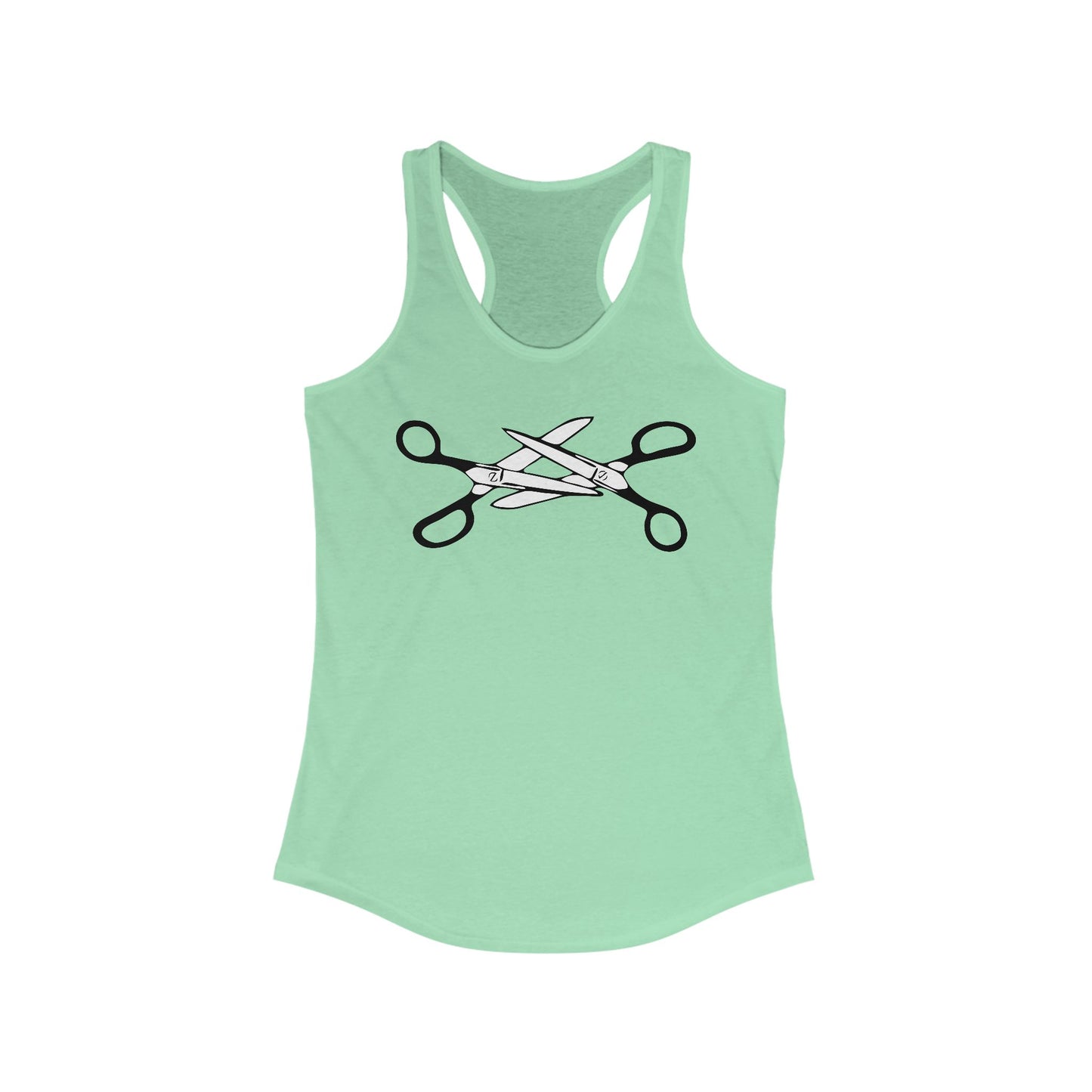 Scissor Women's Racerback Tank Top - LGBTQIA+ Lesbian Pride Scissors Tops, Funny Queer Gay Pride Parade Apparel Cotton Shirt