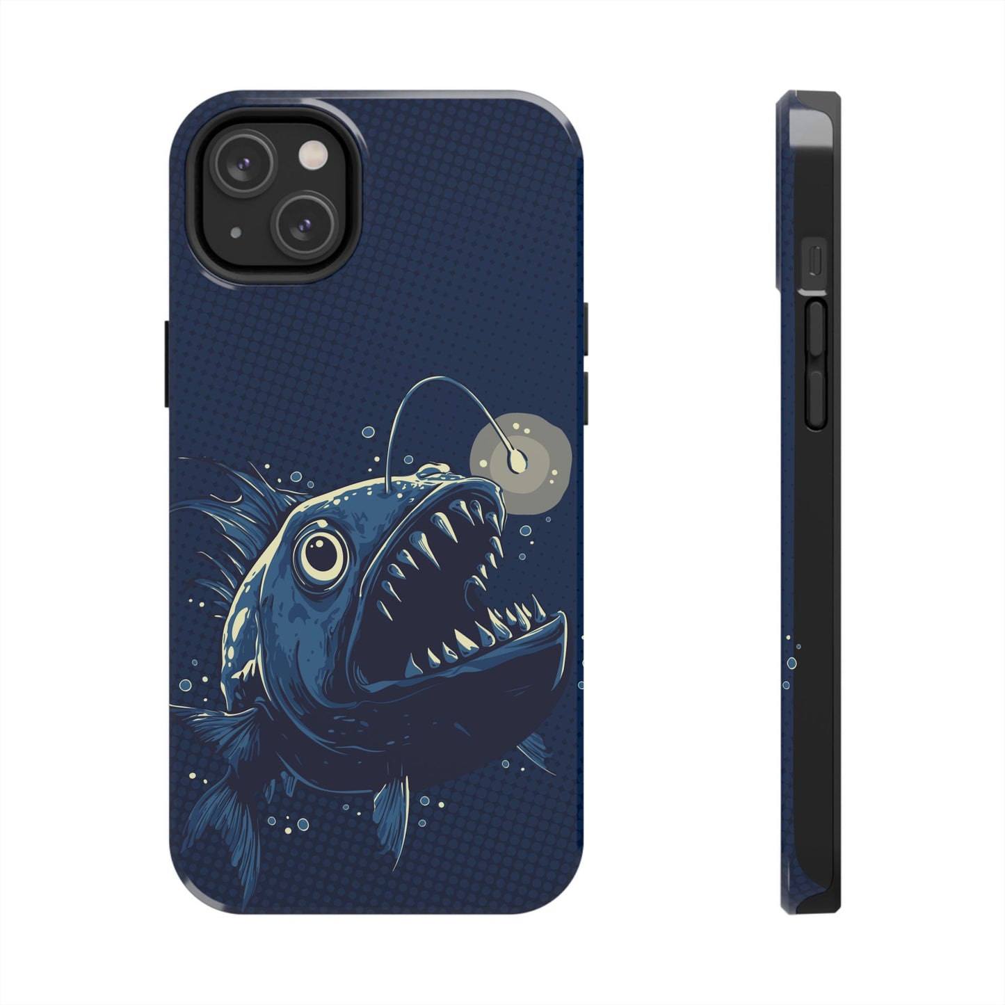 Deep Sea Anglerfish Cell Phone Case, Angler Fish Nautical Dark Ocean Marine Life Tough Phone Cases