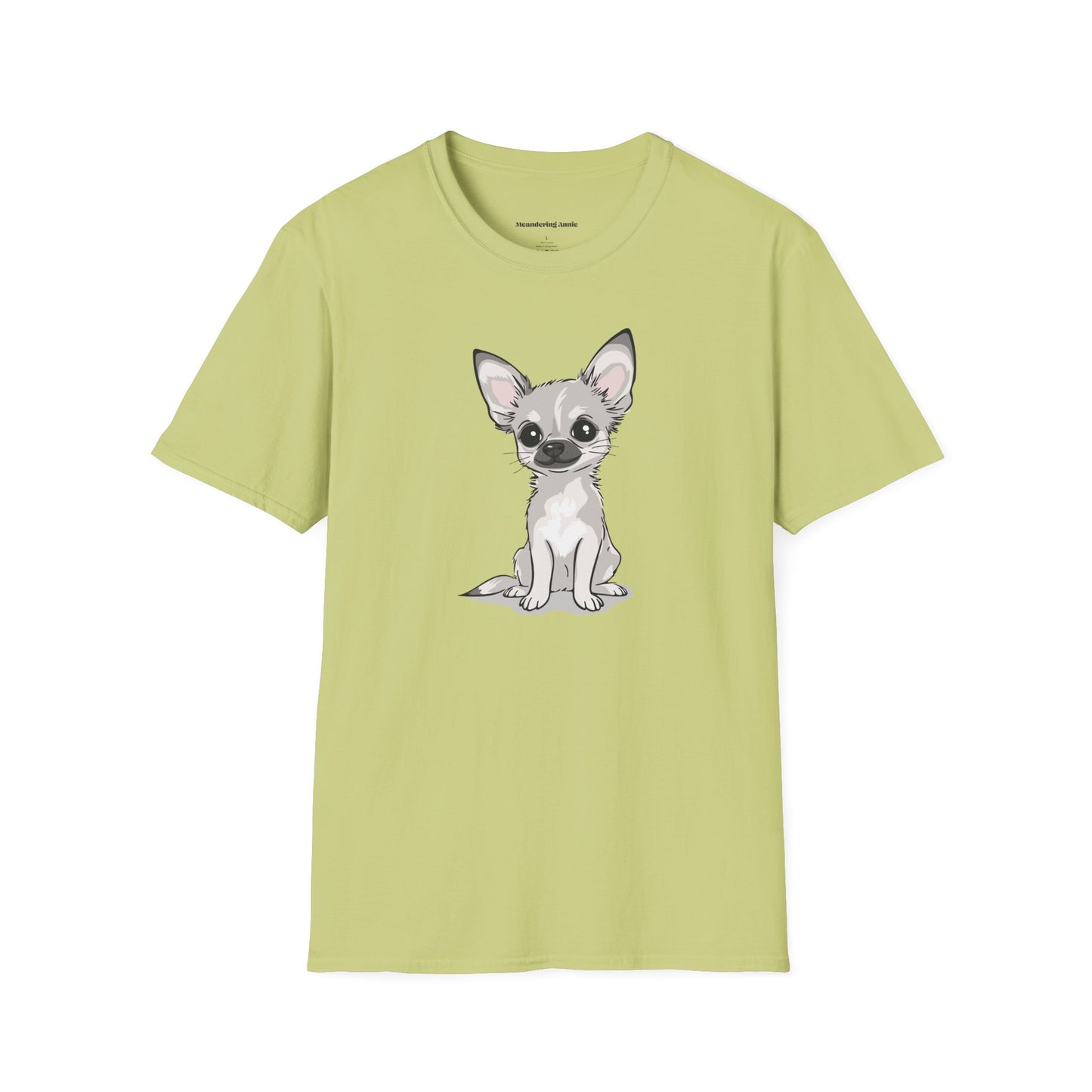 White Chihuahua Puppy Dog T-Shirt - Mens Womens Unisex Cotton Chihuahuas Dogs Pet Short Sleeve Tee Puppies Design Shirts