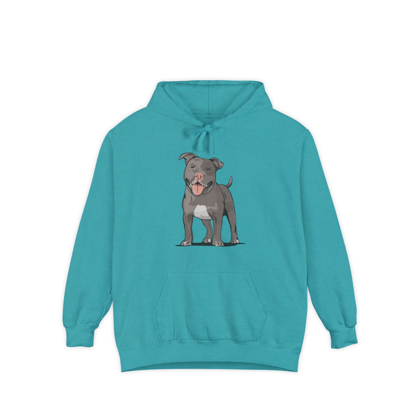 American Pit Bull Terrier Dog Hoodie, Cozy Pullover Hooded Sweatshirt, Gray Pitbull Dogs Hoodies Sweatshirts