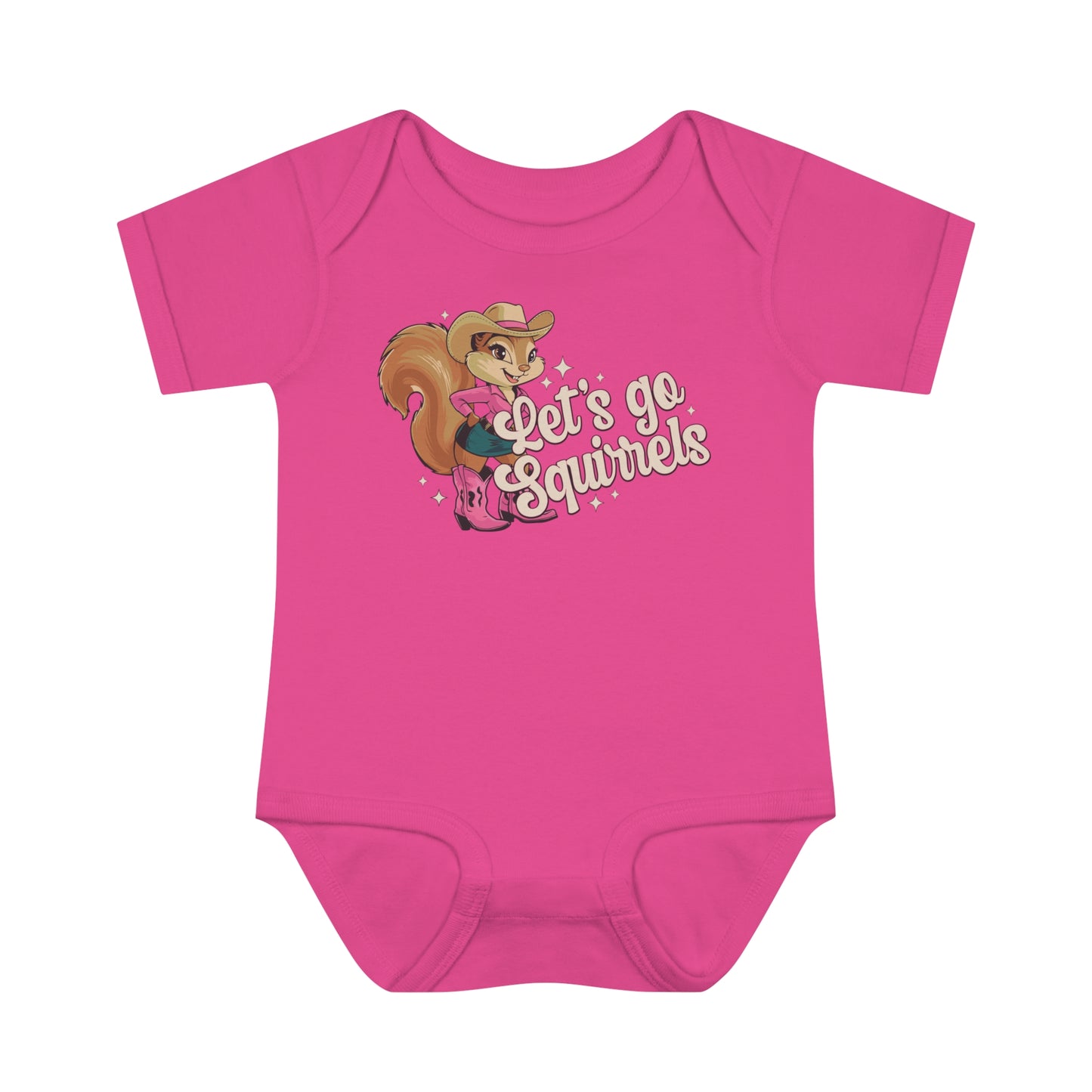 Let's Go Squirrels Infant One Piece Baby Rib Bodysuit - Baby Clothes with with Fun Squirrel Print