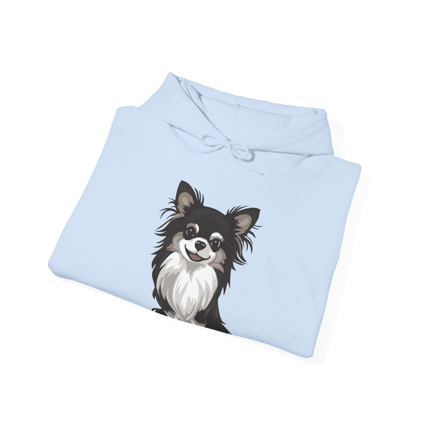 Black Long Haired Chihuahua Pullover Hoodie Hooded Sweatshirt Cute Chihuahuas Puppy Dog Pet Print Men Women Unisex