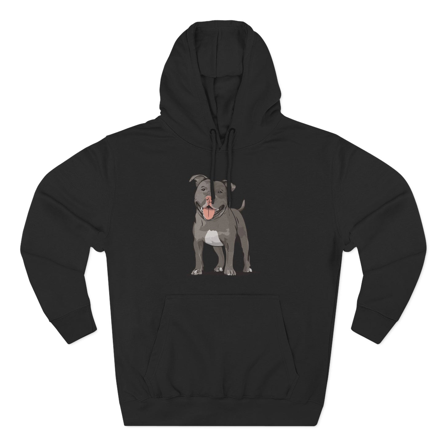 Gray Pitbull Dog Fleece Hoodie, Pit Bull Terrier Dogs Pullover Sweatshirt, Dog Owner Gift, Cozy Puppy Furbaby Hoodies