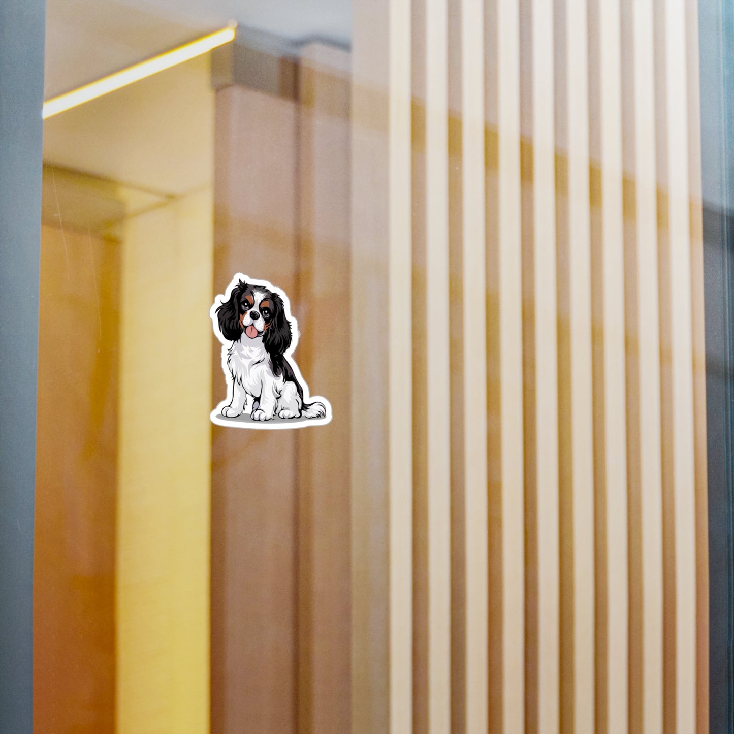 Charlie  Cavalier King Charles Spaniel Dog Vinyl Sticker Kiss-Cut Vinyl Decals with Pet Dog Cavalier Puppy Print