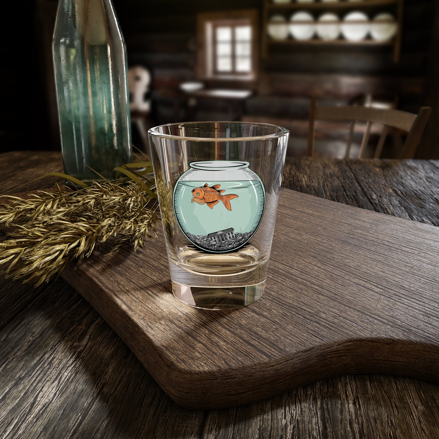 Dead Goldfish In A Fishbowl Shot Glass, Funny Political Barware, Celebration Gift, "When It Happens" Custom Drinkware, Leftist Party Favor