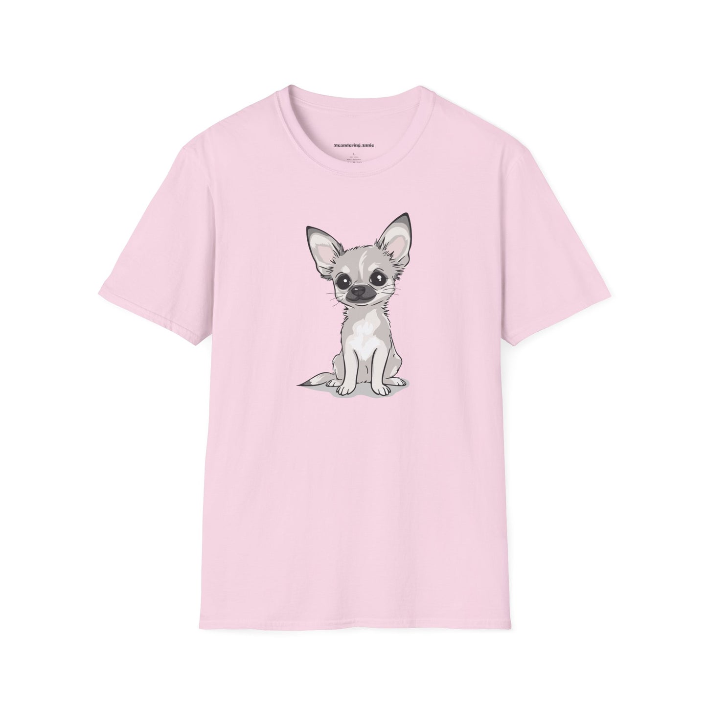 White Chihuahua Puppy Dog T-Shirt - Mens Womens Unisex Cotton Chihuahuas Dogs Pet Short Sleeve Tee Puppies Design Shirts