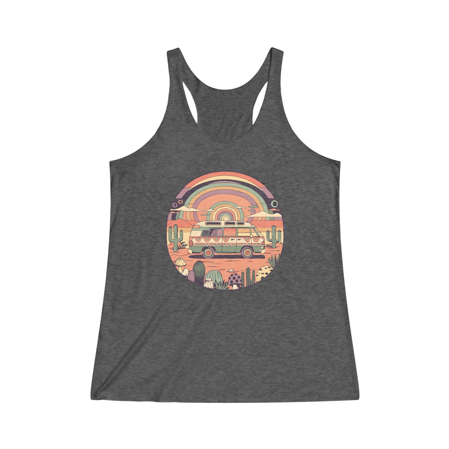 Roadtrippin' In The Desert Vanlife Nomad Van Travel Tank Top Women's Tri-Blend Racerback Tank