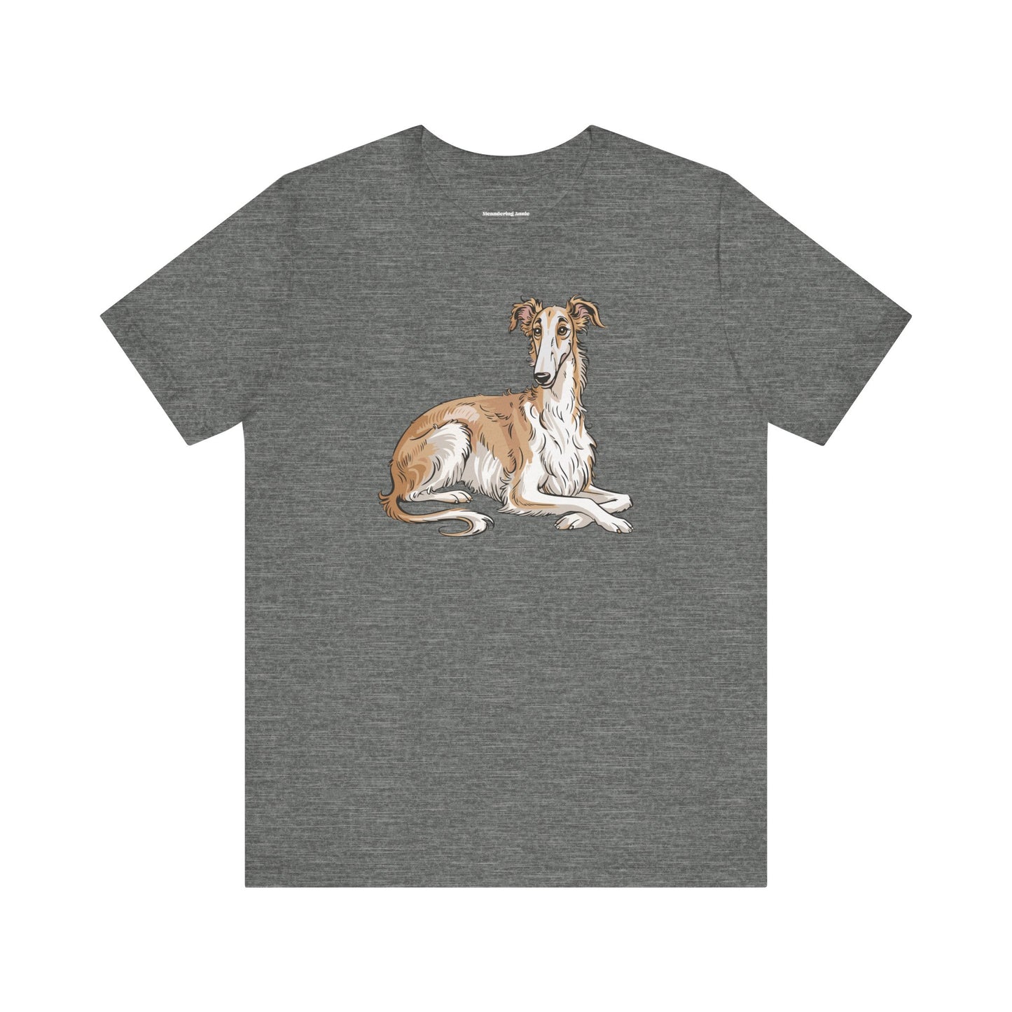 Borzoi Dog Tee | Russuan Hunting Sighthound Dogs Illustration T-Shirt, Cotton Pet Owner Apparel Unisex Shirts