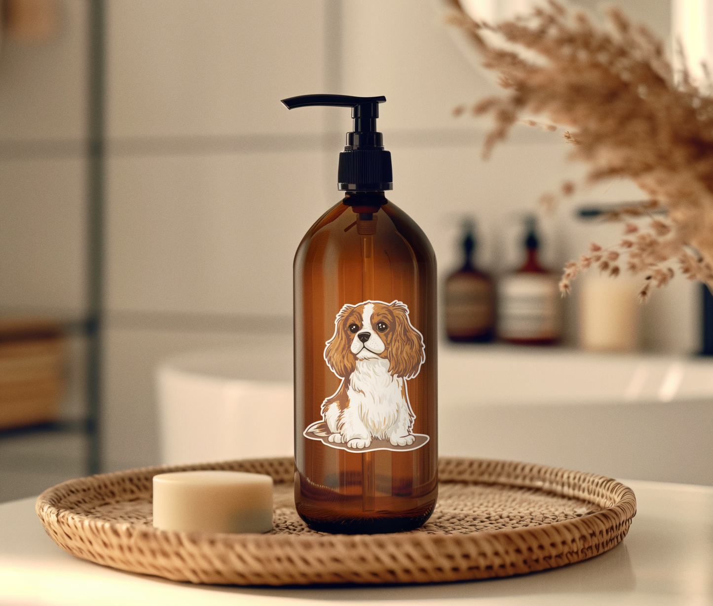 3.5" Louie Blenheim Cavalier King Charles Spaniel Puppy Dog Sticker - Waterproof, Fade-Resistant Decal Stickers