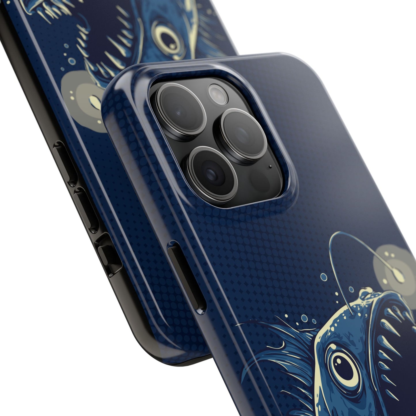 Deep Sea Anglerfish Cell Phone Case, Angler Fish Nautical Dark Ocean Marine Life Tough Phone Cases