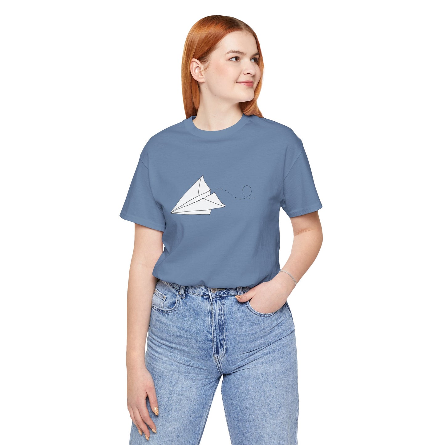 Paper Airplane T-shirt Unisex Jersey Short Sleeve Tee with Origami Paper Plane Graphic