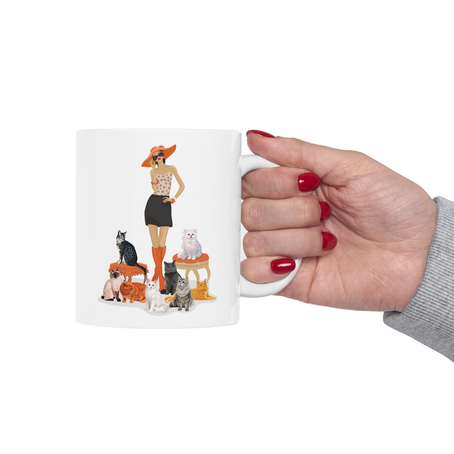 Childless Cat Lady Ceramic Coffee Tea Mug 11oz - Gifts for Childfree Crazy Cat Ladies