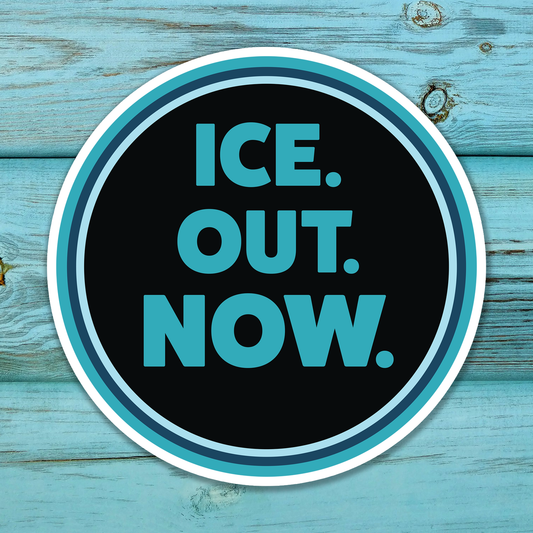4" ICE Out Now Sticker - Anti-ICE Protest, Human Rights Vinyl Decal Stickers Waterproof Outdoor, Leftist Political Resistance