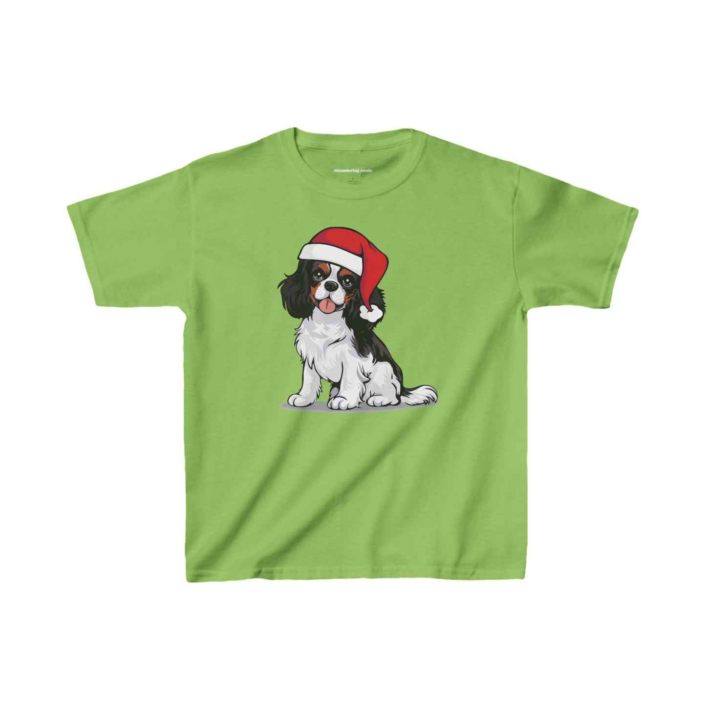 Christmas Cavalier King Charles Spaniel Dog Kids T-shirt, Festive Holiday Xmas Santa Dogs Children's Tee, Clothes Youth Boys Girls