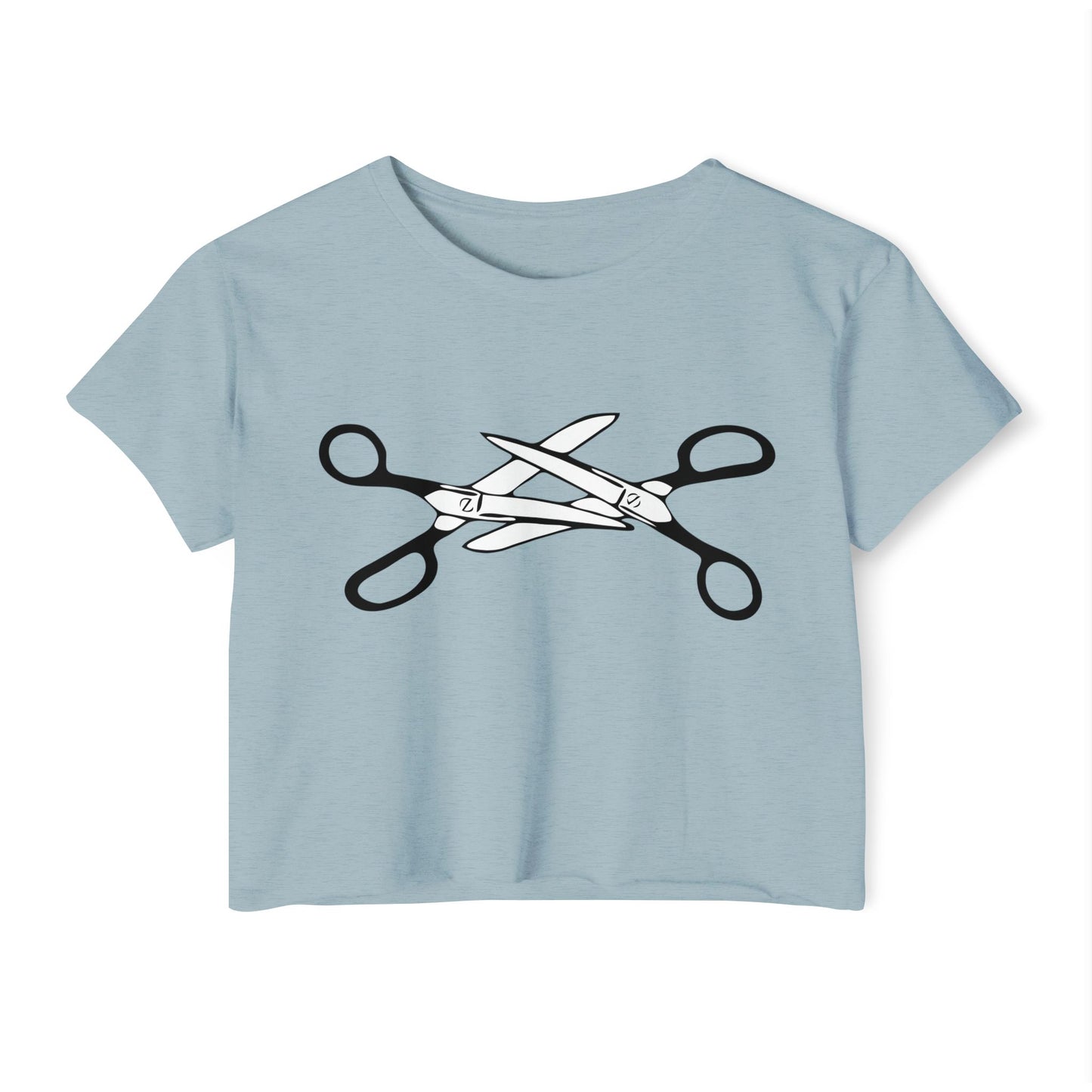 Scissors Crop Top, Womens LGBTQIA Summer Pride Festival Cropped Tee, Funny Lesbian Gay Queer Apparel Scissors