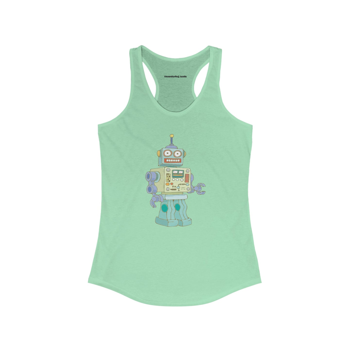 Robot Women's Racerback Tank with Fun Robots Design