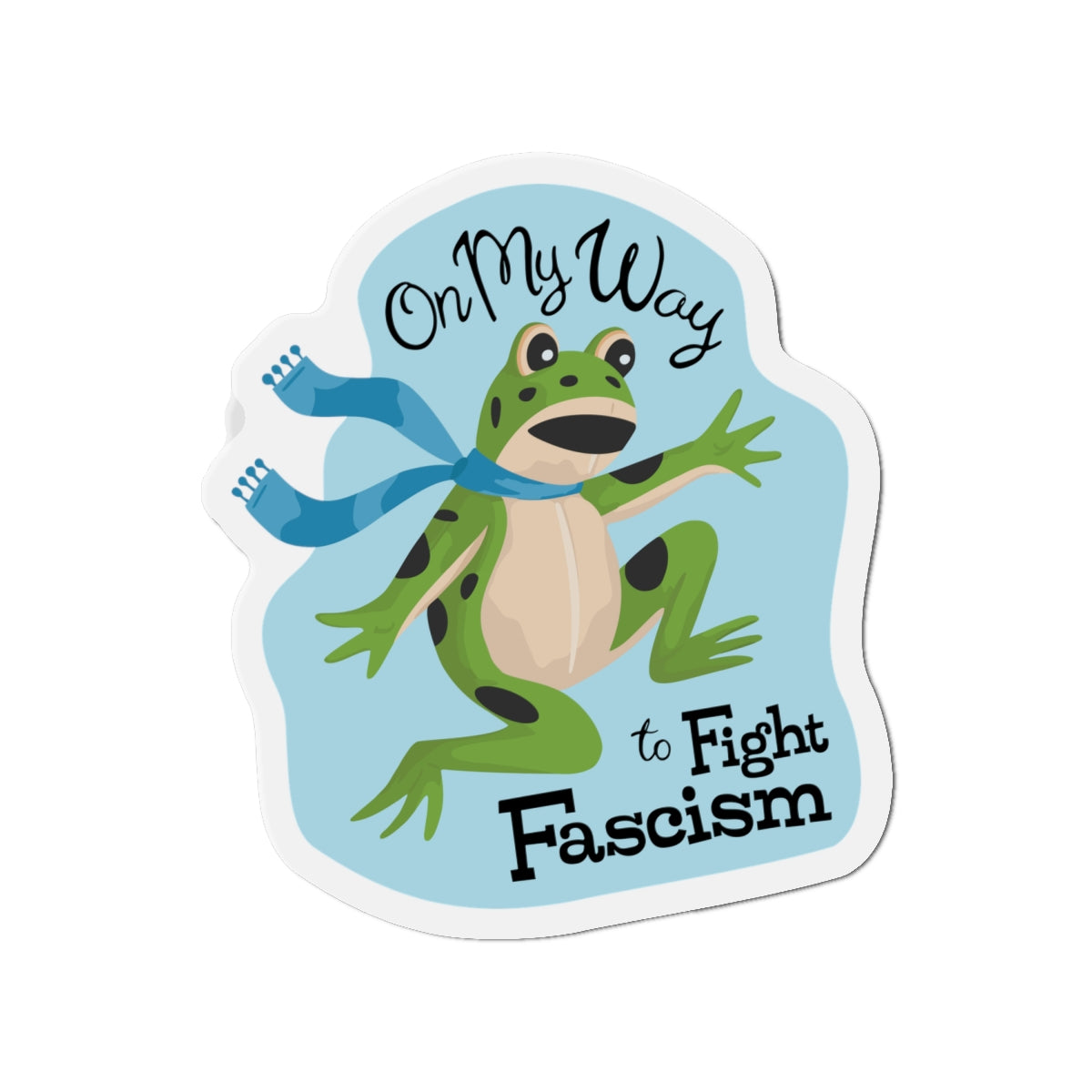Activist Frogs Die-Cut Magnet, Inflatable Frog Blow Up Costume, Funny Political Humor, Leftist Liberal Anti-Fascist Fridge Car Magnets
