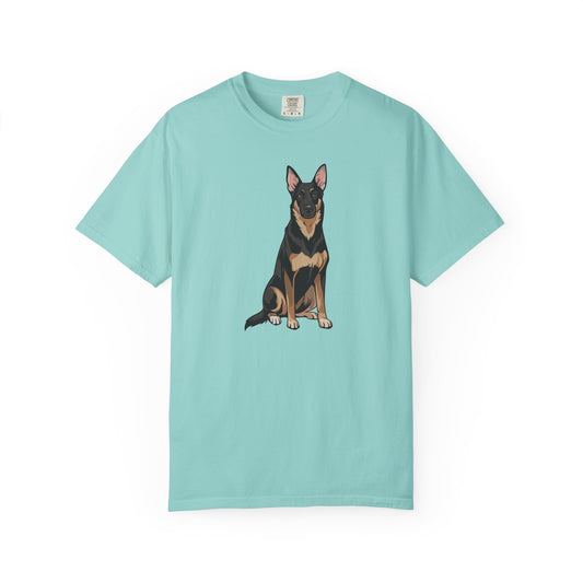 Buddy German Shepherd Dog Unisex T-shirt, Animal Lover Tee, Pet Owner Apparel, Graphic Print Shirt, Puppy Dogs Short Sleeve Top