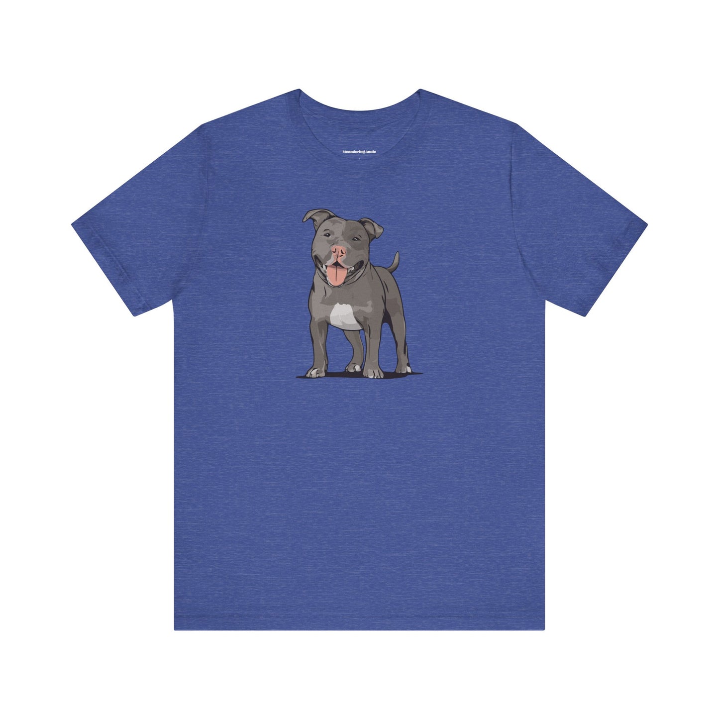 Gray Pitbull Dog T-shirt: Pit Bull Puppy Dogs Unisex Short Sleeve Tee, Pet Owner Gift, Dog Mom Dad Shirt