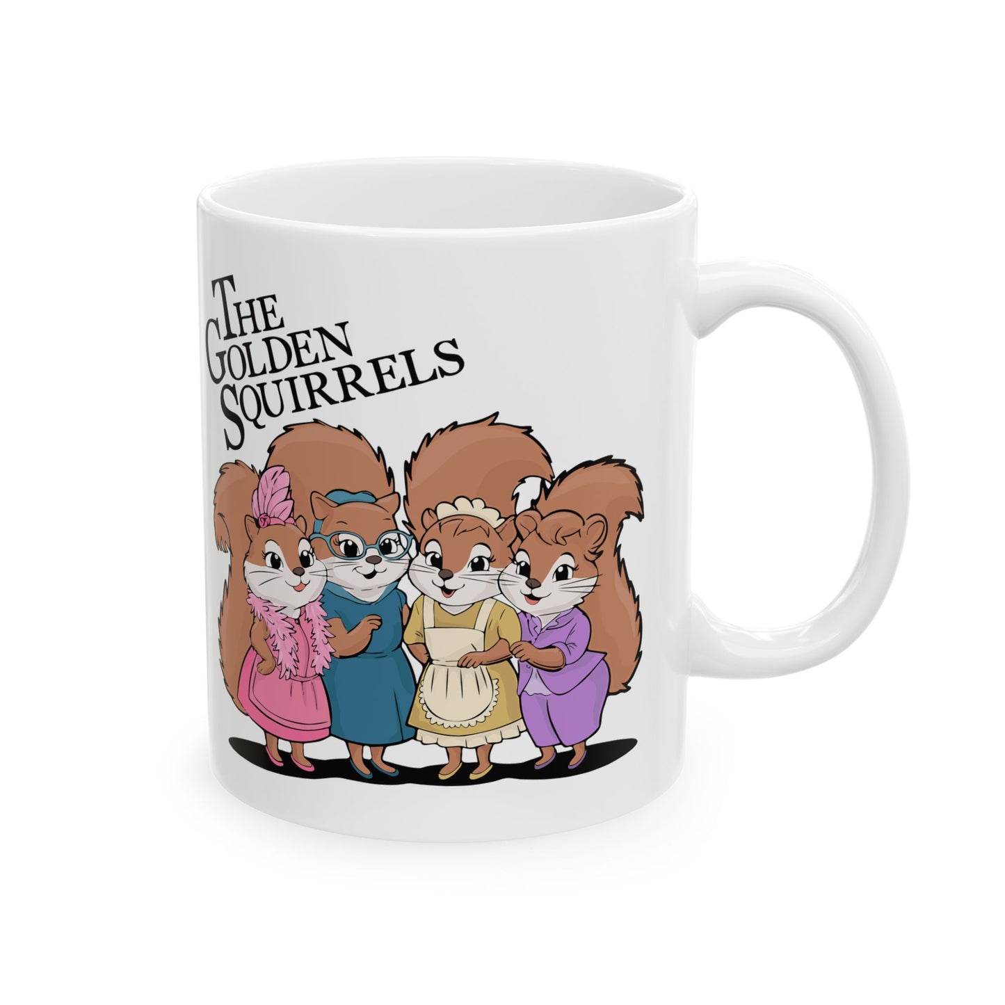 The Golden Squirrels Ceramic Coffee Mug 11oz,  Golden Girls Squirrel Mugs