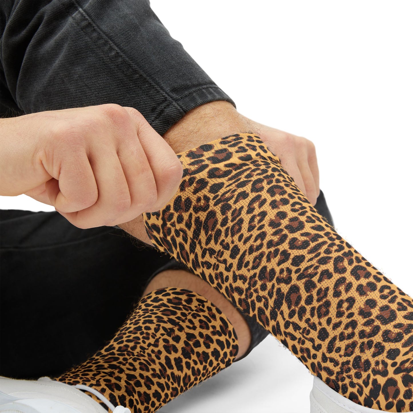 Leopard Print Socks - Womens Cheetah Animal Print Socks - Small, Medium, Large Soft Socks, Ladies Novelty Footwear