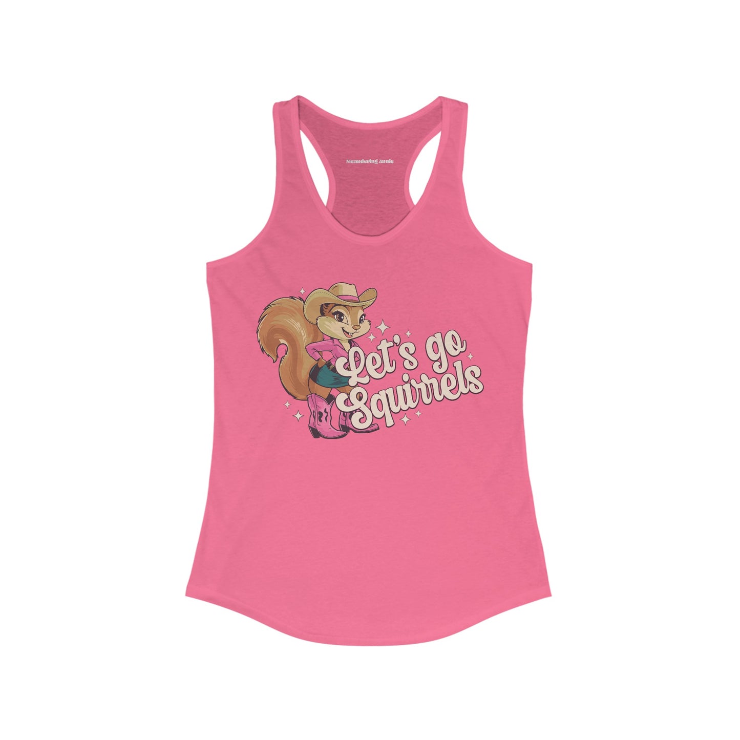 Let's Go Squirrels Ladies Racerback Tank Top - Women's Tank Top with Fun Squirrel Print