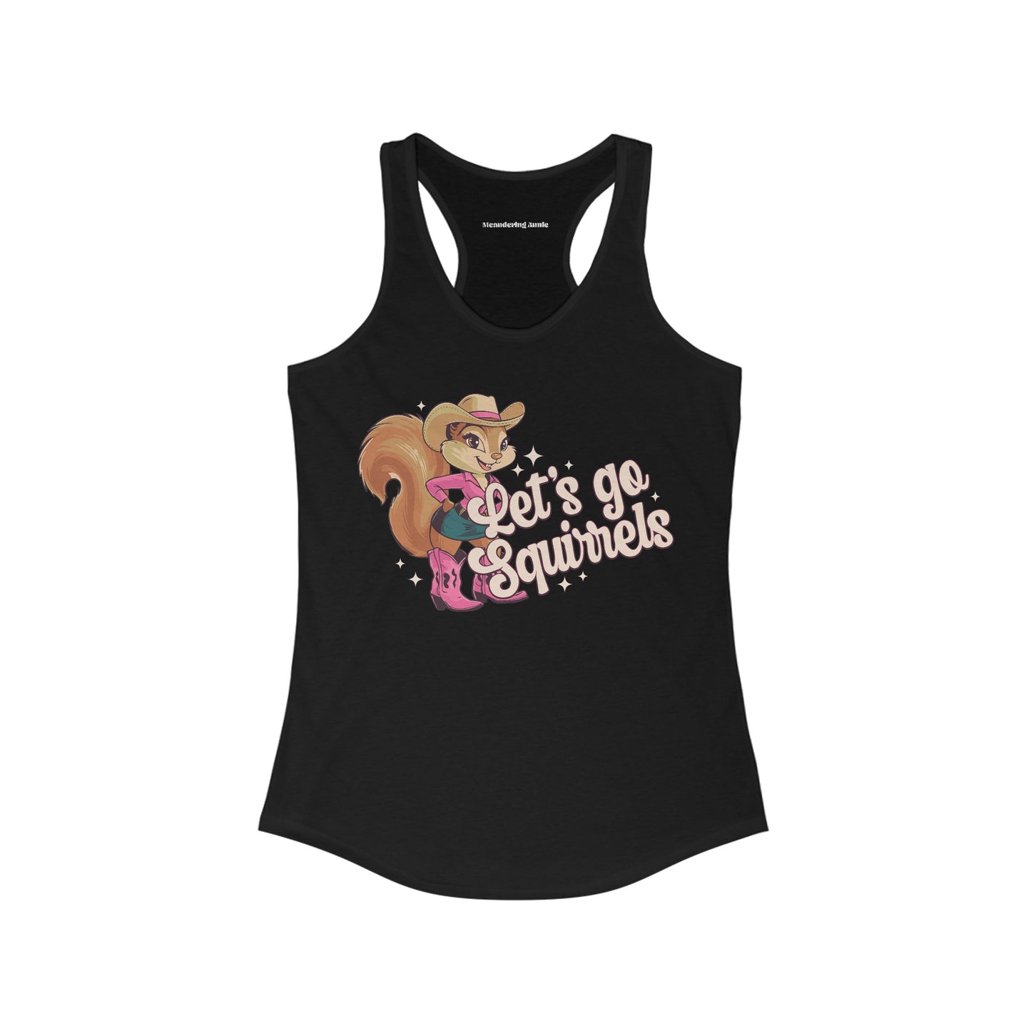 Let's Go Squirrels Ladies Racerback Tank Top - Women's Tank Top with Fun Squirrel Print