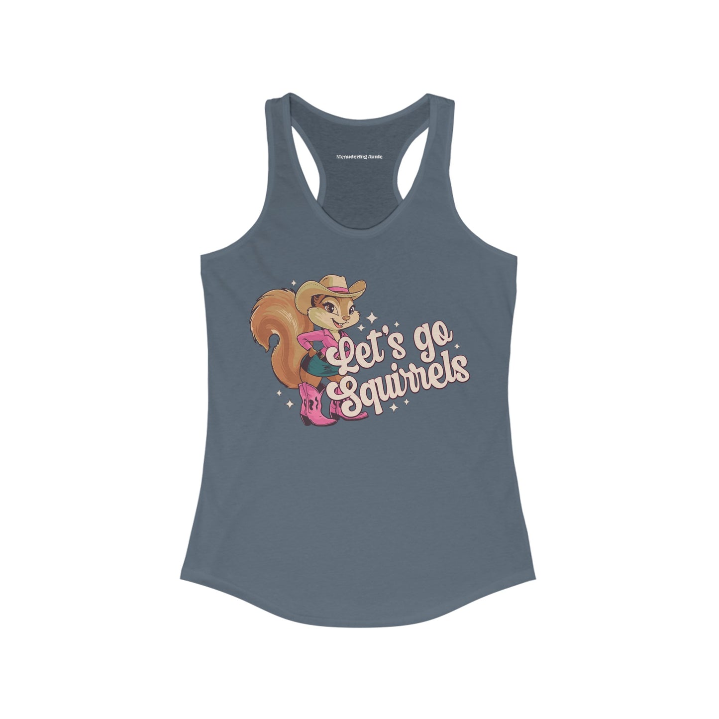 Let's Go Squirrels Ladies Racerback Tank Top - Women's Tank Top with Fun Squirrel Print