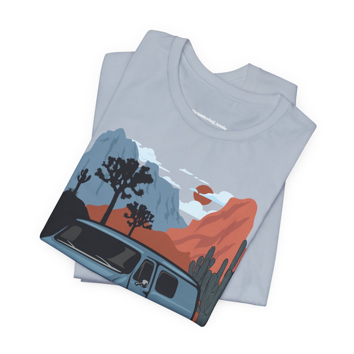 Retro Camper Van T-Shirt | Desert Landscape, Vanlife Cactus Joshua Tree Road Trip Graphic Tee