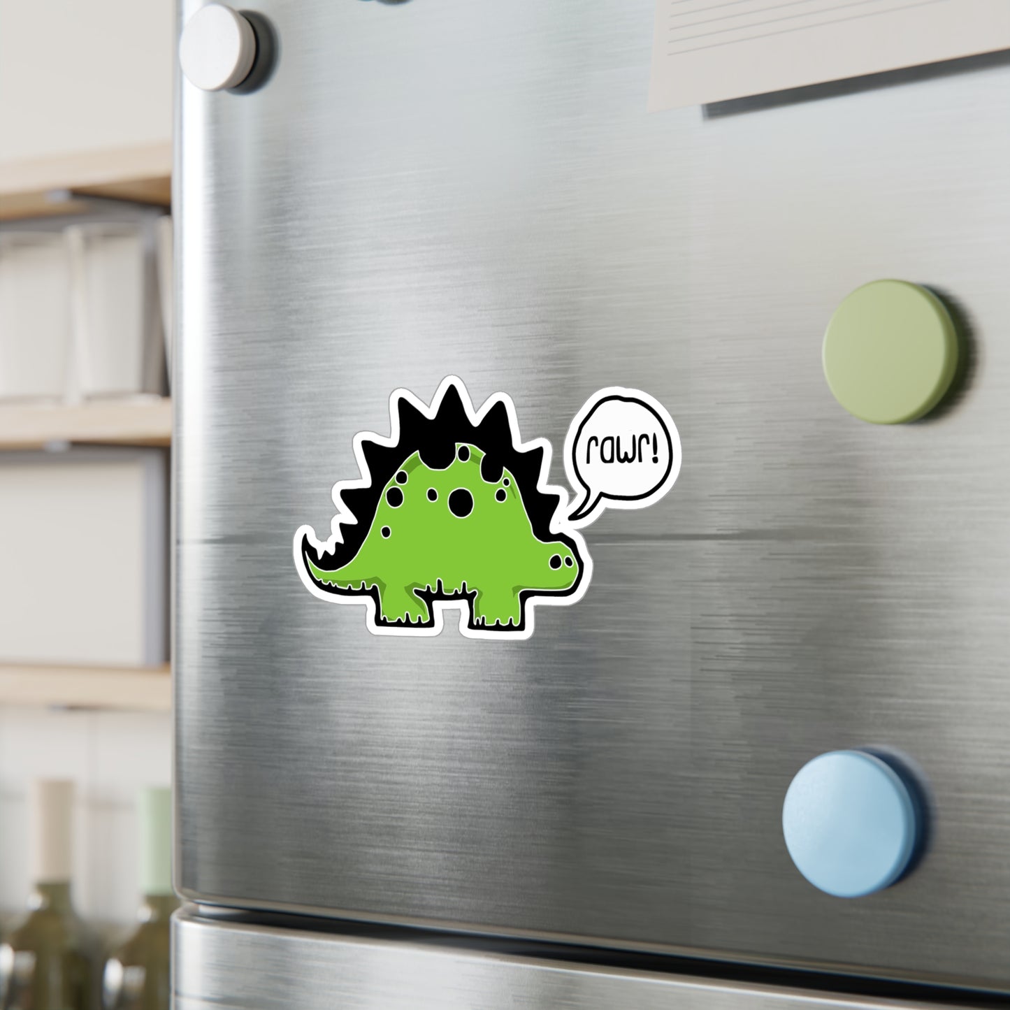 Rawr! Dino Dinsaur Vinyl Sticker Kiss-Cut Vinyl Decals Stegosaurus Dinosaur Stickers