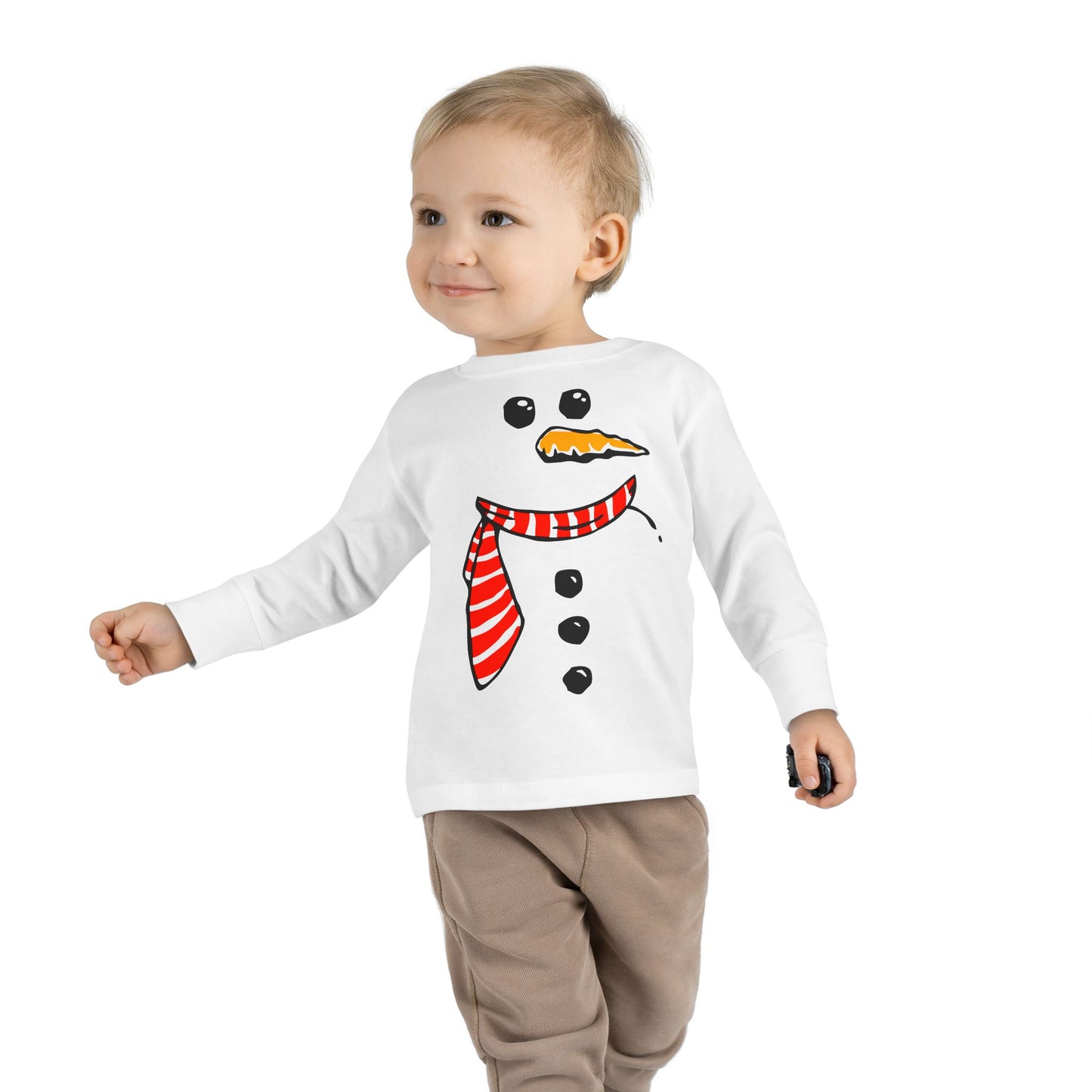 Snowman Toddler Long Sleeve T-shirt Winter Outfit Snow Man Long Sleeved Tee For Toddlers Boys Girls Unisex Christmas Holiday Shirt