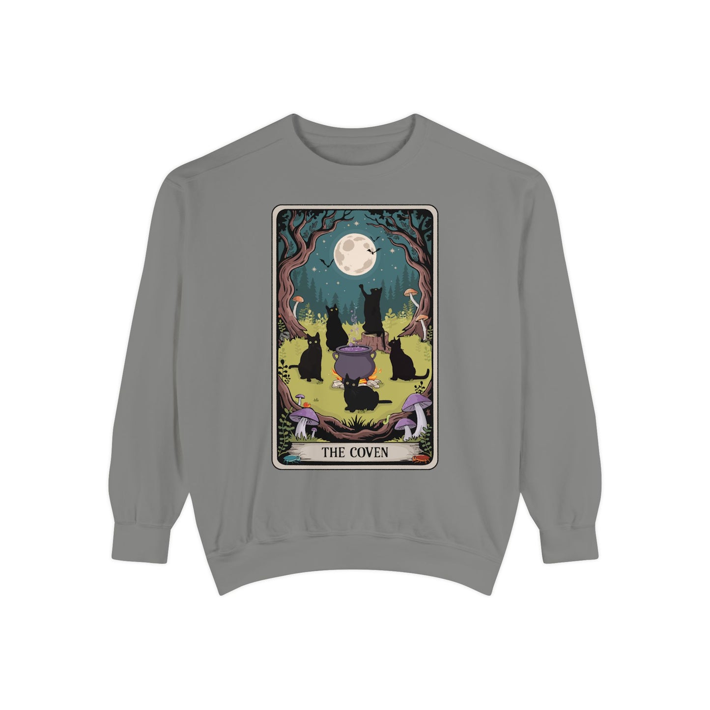 Black Cats Tarot Card The Coven, Witchy Cat Sweatshirt, Goth Halloween Top, Pagan Witch Sweatshirts