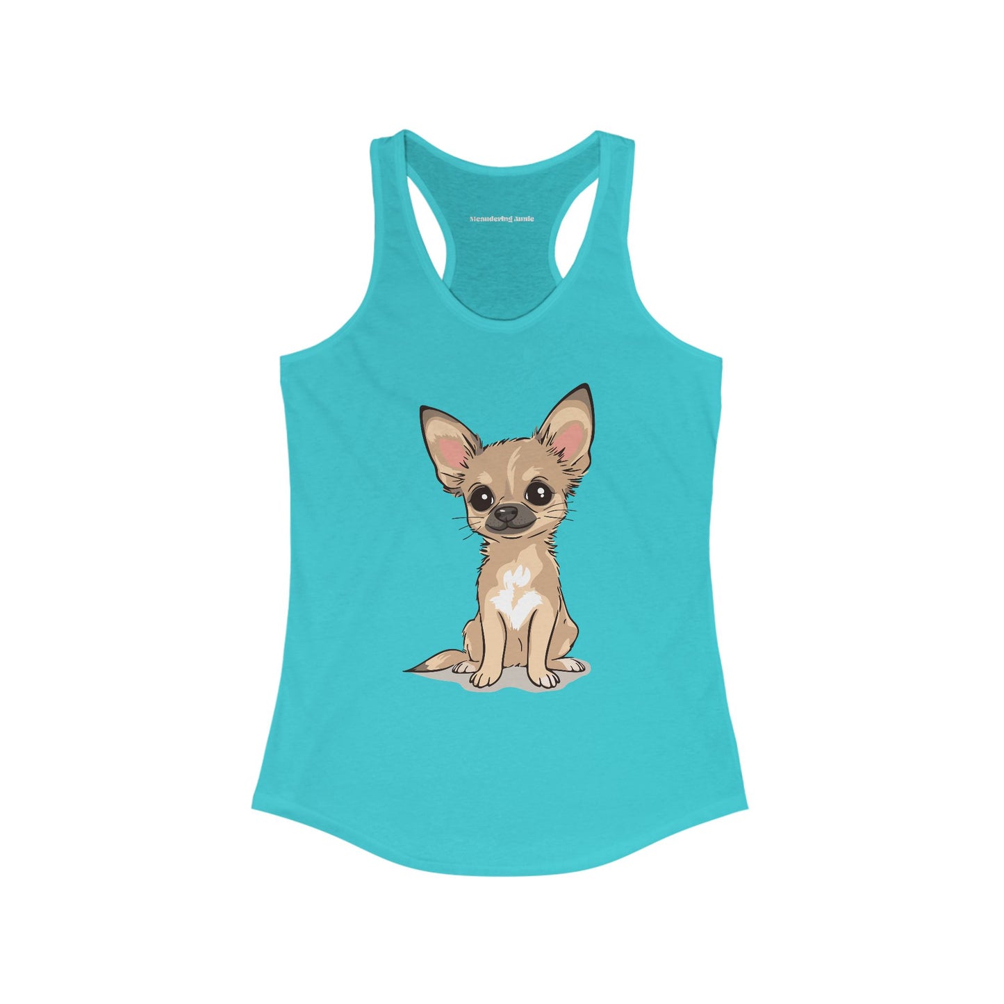 Twila Chihuahua Puppy Dog Tank Top Women's Racerback Tank Tops with Tan Chihuahuas Puppies Dogs Design