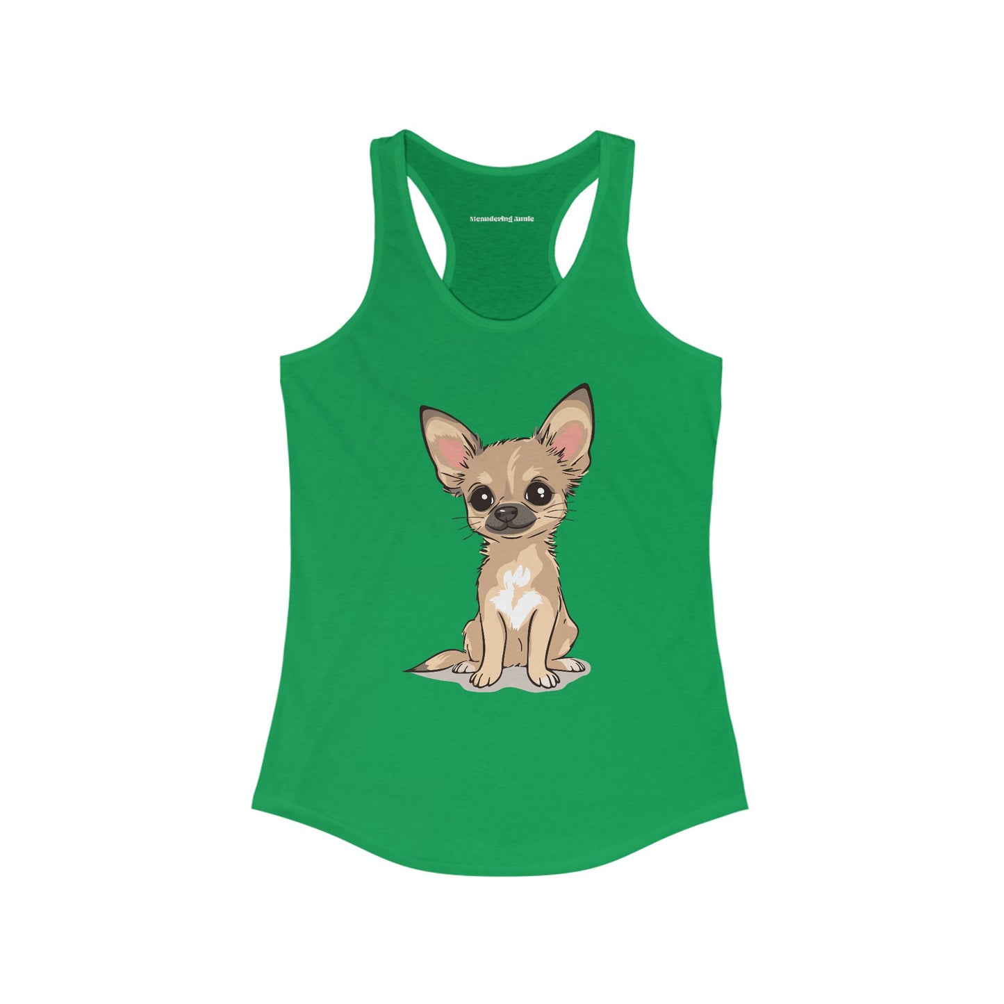Twila Chihuahua Puppy Dog Tank Top Women's Racerback Tank Tops with Tan Chihuahuas Puppies Dogs Design