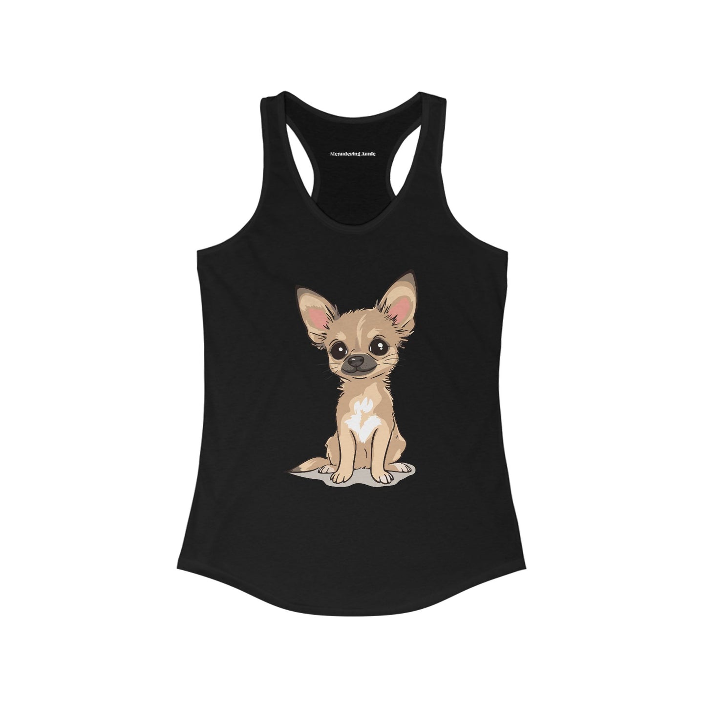 Twila Chihuahua Puppy Dog Tank Top Women's Racerback Tank Tops with Tan Chihuahuas Puppies Dogs Design