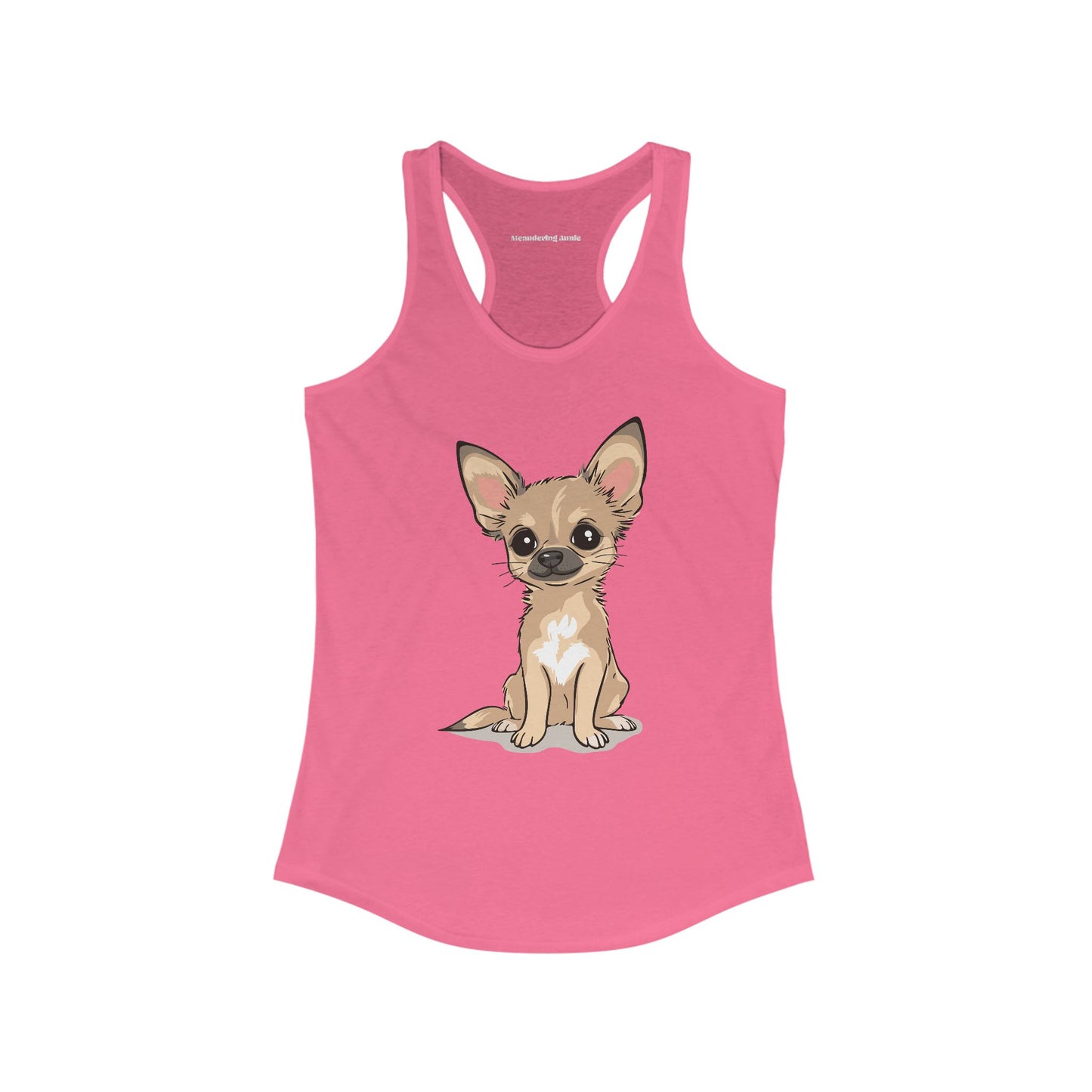 Twila Chihuahua Puppy Dog Tank Top Women's Racerback Tank Tops with Tan Chihuahuas Puppies Dogs Design