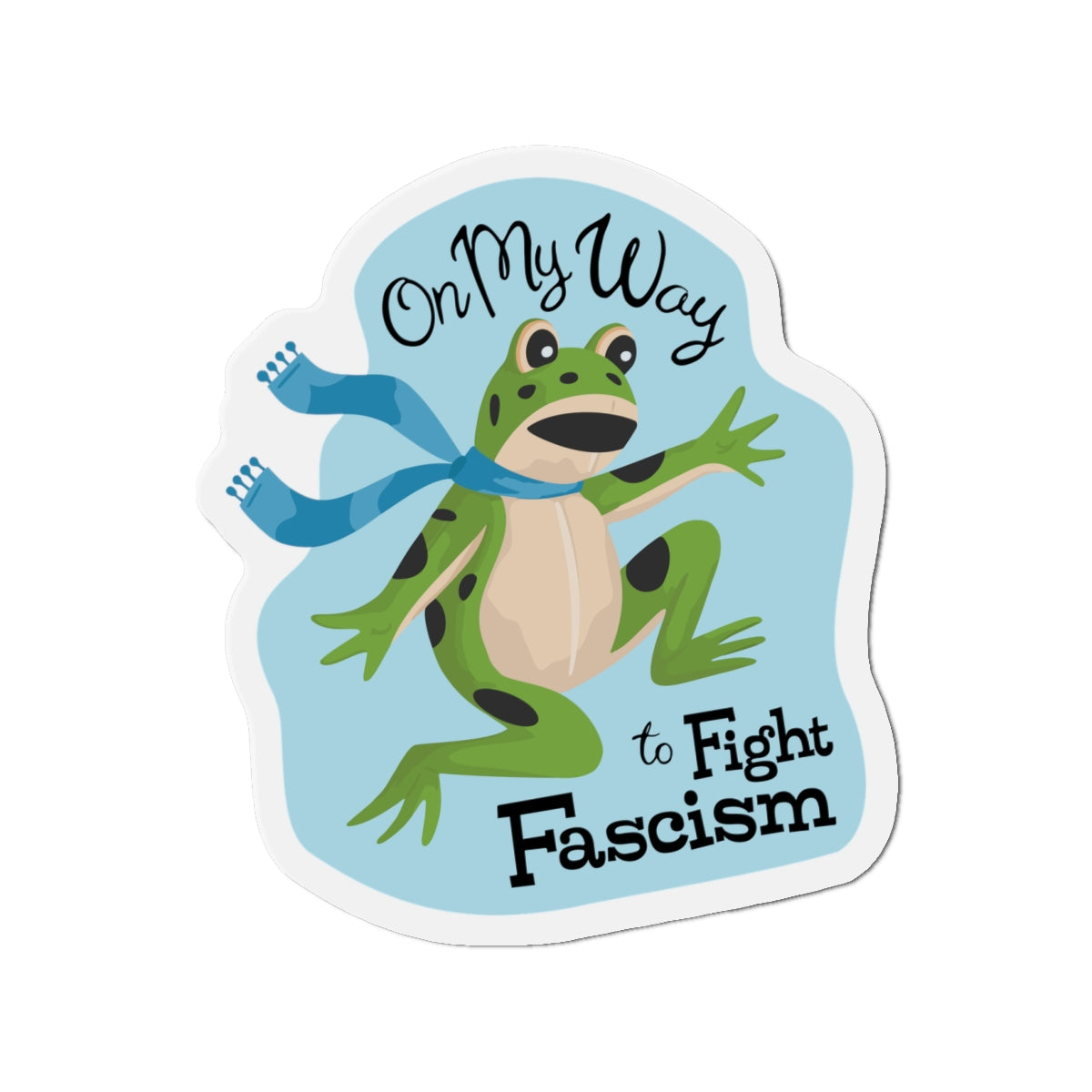 Activist Frogs Die-Cut Magnet, Inflatable Frog Blow Up Costume, Funny Political Humor, Leftist Liberal Anti-Fascist Fridge Car Magnets