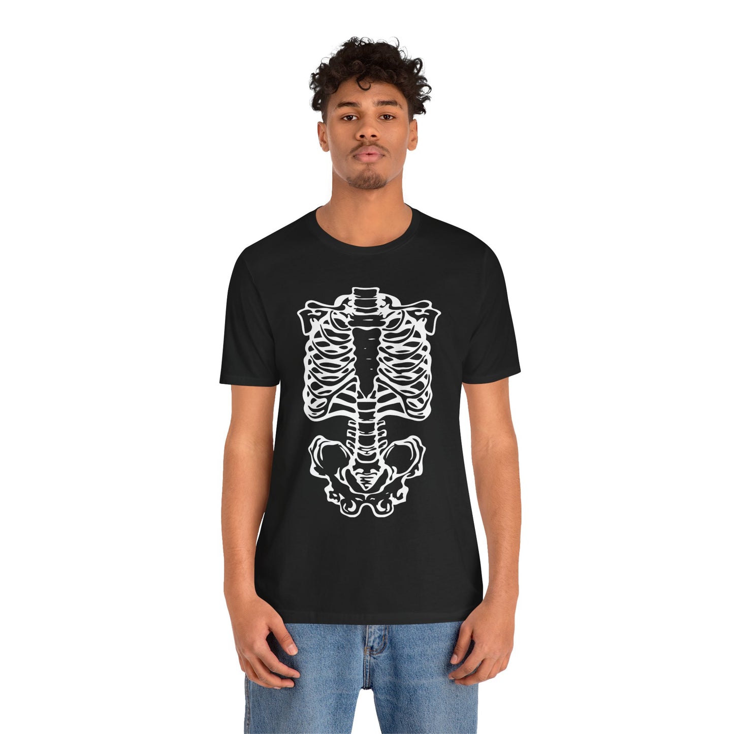 Skeleton Rib Cage Black T-shirt Unisex Jersey Short Sleeve Tee Mens Womens Halloween Gothic shirt