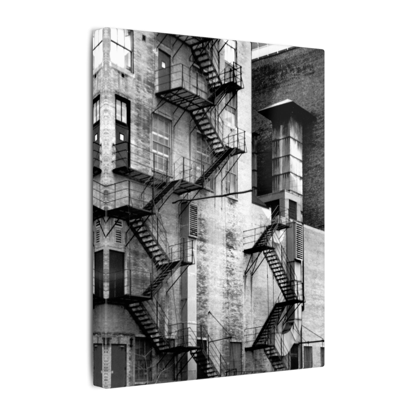 Downtown Chicago Black & White Photography Matte Canvas, Stretched, 0.75" - Home Decor Wall Art with Urban Chicago Building Print