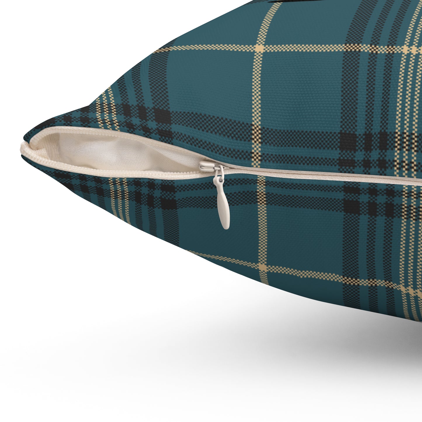 American Pit Bull Terrier Dogs Square Throw Pillow, Teal Plaid Decor Pillows, Pitbull Dog Memorial Gift