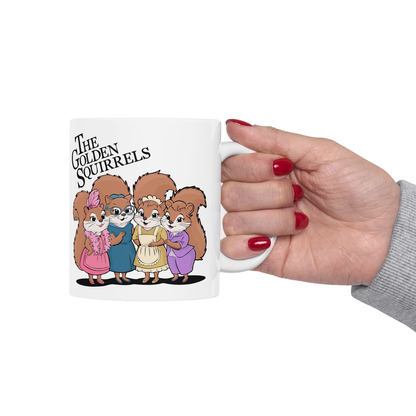 The Golden Squirrels Ceramic Coffee Mug 11oz,  Golden Girls Squirrel Mugs