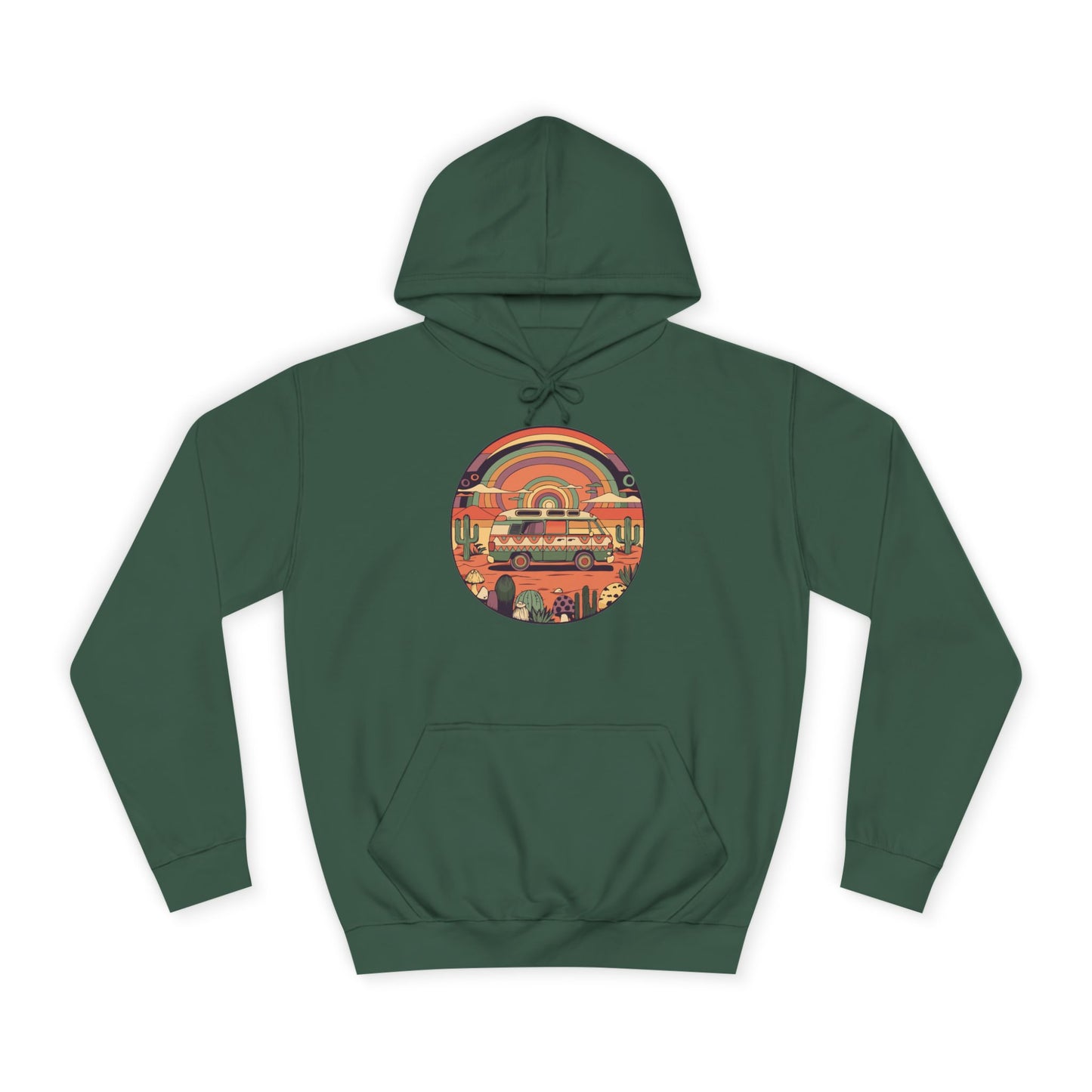 Roadtrippin' In The Desert - Trippy Vanlife Nomad Van Travel Hoodie - Unisex Mens Womens Trippy Hooded Sweatshirt