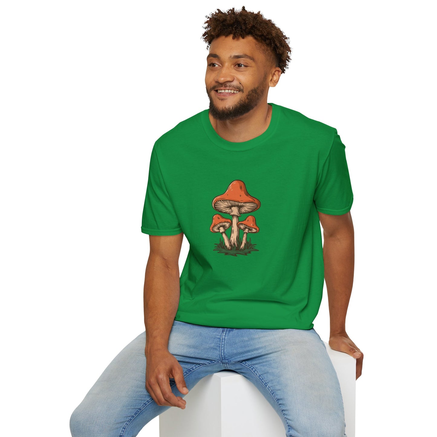 Retro Mushroom Soft T-Shirt - Unisex Softstyle T-Shirt Mens Womens Soft Tee