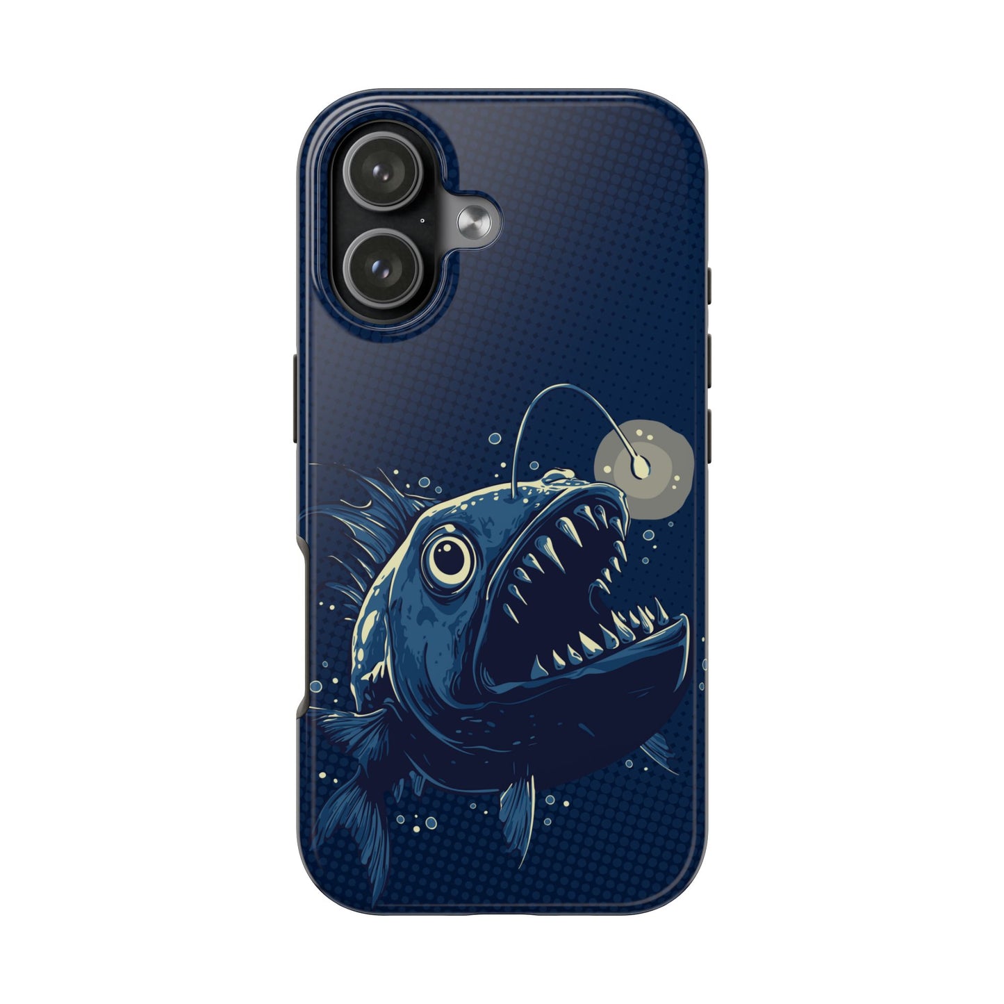 Deep Sea Anglerfish Cell Phone Case, Angler Fish Nautical Dark Ocean Marine Life Tough Phone Cases