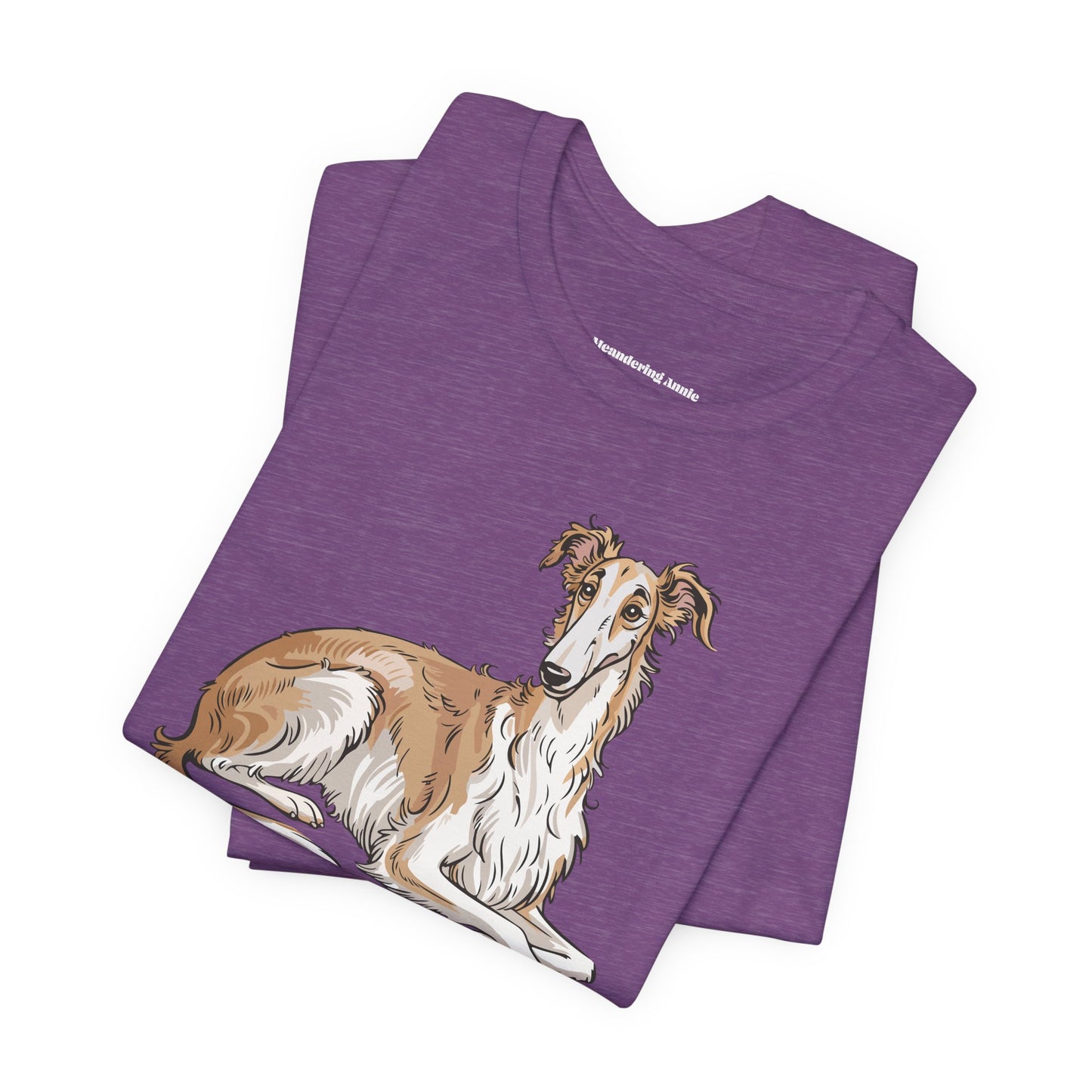 Borzoi Dog Tee | Russuan Hunting Sighthound Dogs Illustration T-Shirt, Cotton Pet Owner Apparel Unisex Shirts