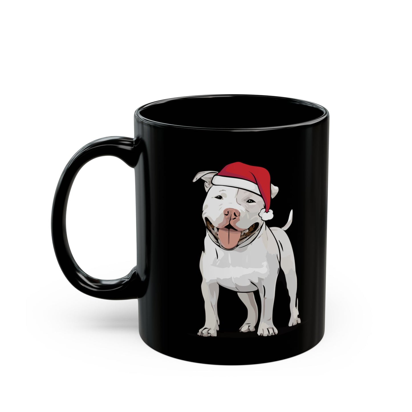 Christmas Pitbull Dog Mug, Holiday Coffee Mugs, Pet Lover Gift, Santa Pit Bull Terrier Dogs Tea Cup, Gift for Pet Owners